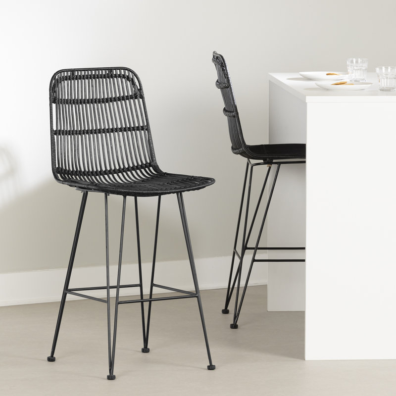 South Shore Balka Standard Rattan Counter Stool, Set Of 2 Rattan And ...